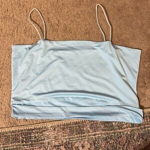 Blue silk crop top